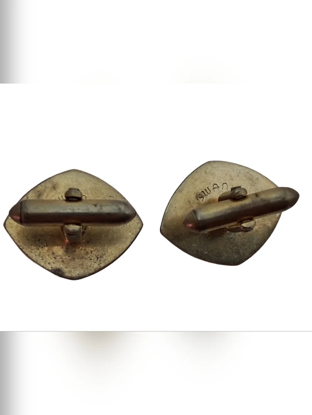 Vintage SWANK Silver Tone & Gold Tone Etched Starburst Cufflinks - Mid Century